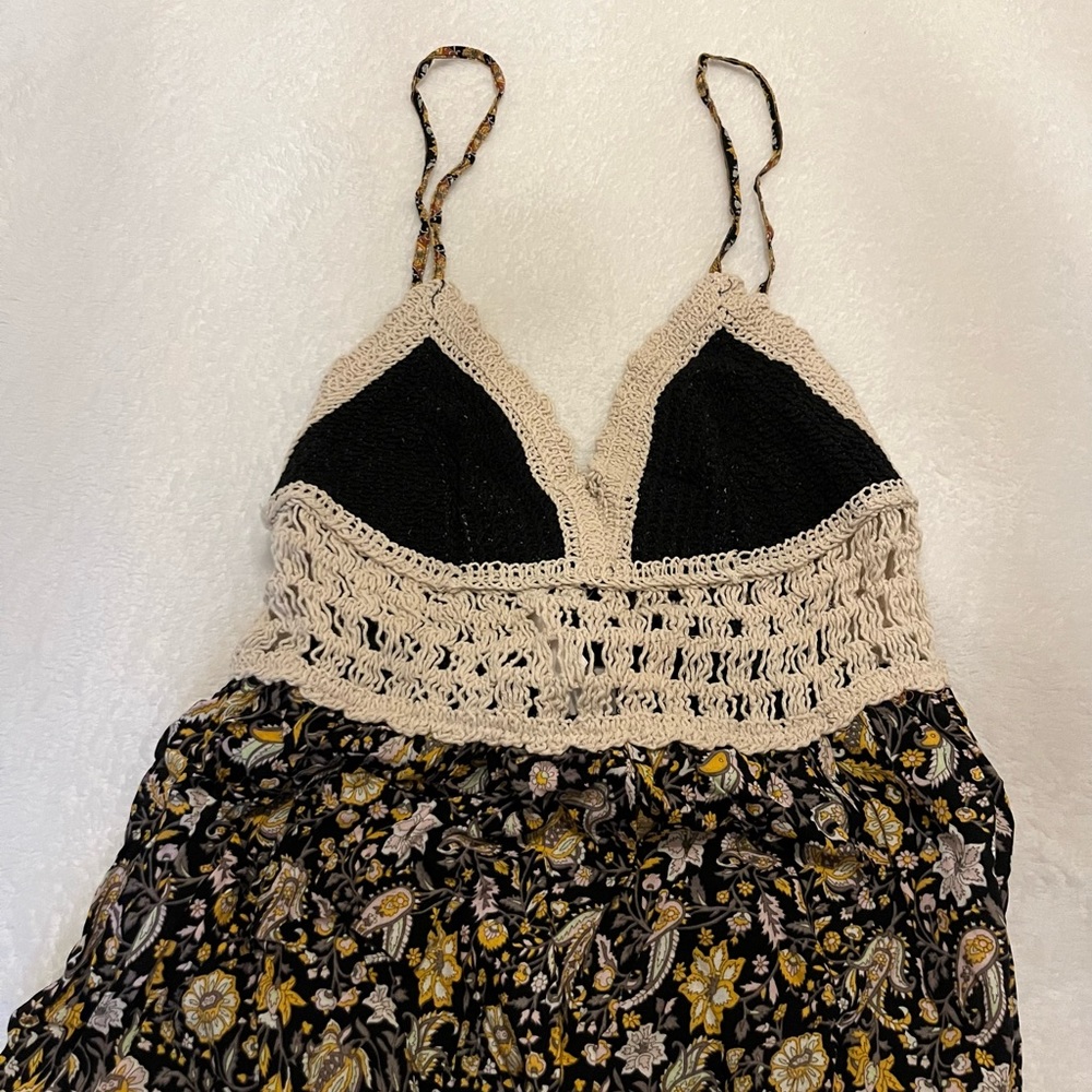 Crochet woven and floral maxi dress Small forever 21 - Picture 8 of 12